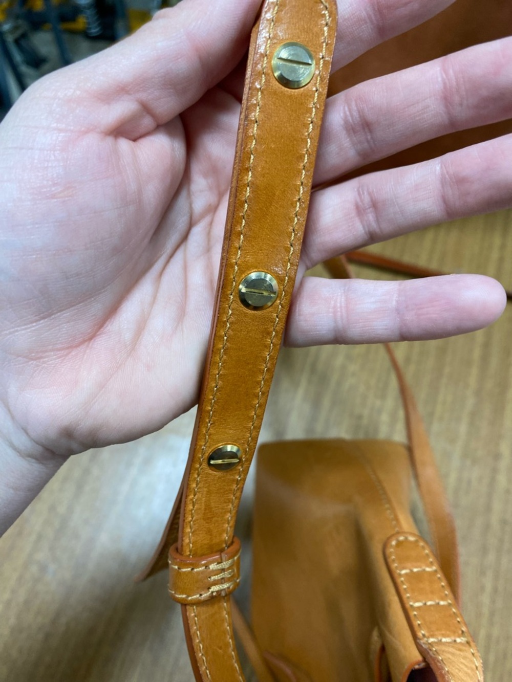 Mansur Gavriel Calfskin Mini Bucket Bag Sun - Picture 13 of 16